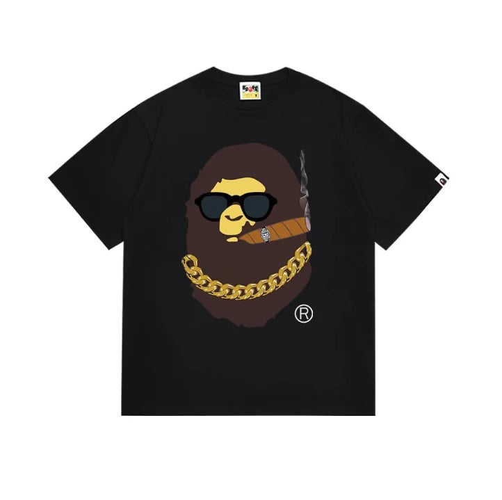 2026 1:1 High Version Letter Printing Bathing Ape Shirt Fashion Designer Hot Sell T-Shirt Men Printed Bapees Trendy T Shirt
