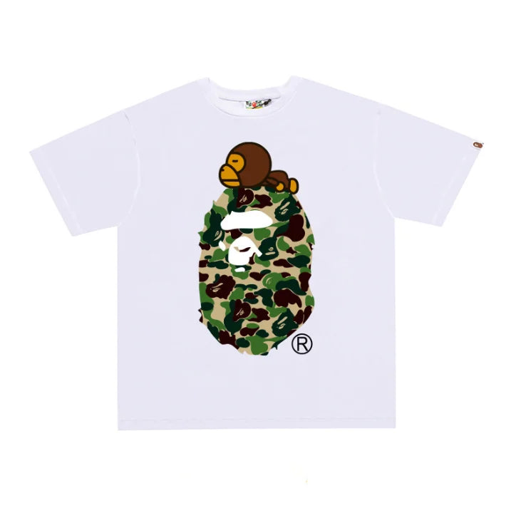 2026 1:1 High Version Letter Printing Bathing Ape Shirt Fashion Designer Hot Sell T-Shirt Men Printed Bapees Trendy T Shirt