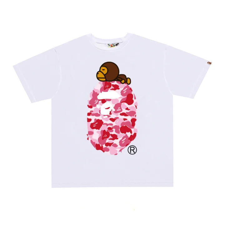 2026 1:1 High Version Letter Printing Bathing Ape Shirt Fashion Designer Hot Sell T-Shirt Men Printed Bapees Trendy T Shirt