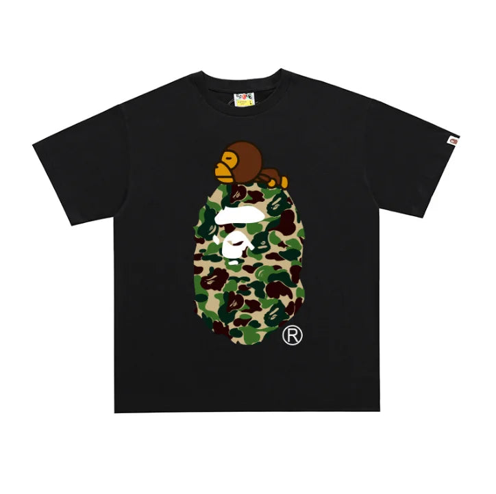 2026 1:1 High Version Letter Printing Bathing Ape Shirt Fashion Designer Hot Sell T-Shirt Men Printed Bapees Trendy T Shirt