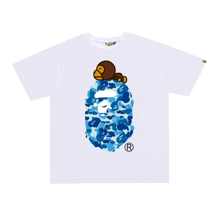 2026 1:1 High Version Letter Printing Bathing Ape Shirt Fashion Designer Hot Sell T-Shirt Men Printed Bapees Trendy T Shirt