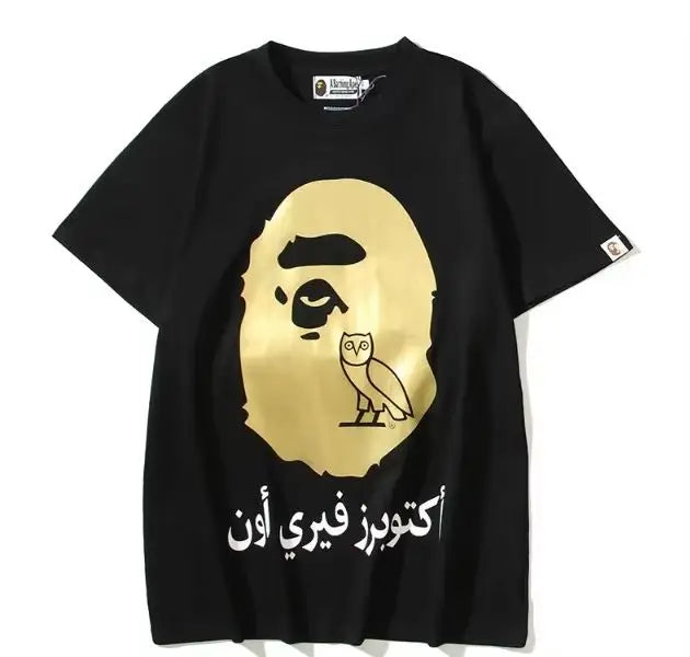 2026 1:1 High Version Letter Printing Bathing Ape Shirt Fashion Designer Hot Sell T-Shirt Men Printed Bapees Trendy T Shirt