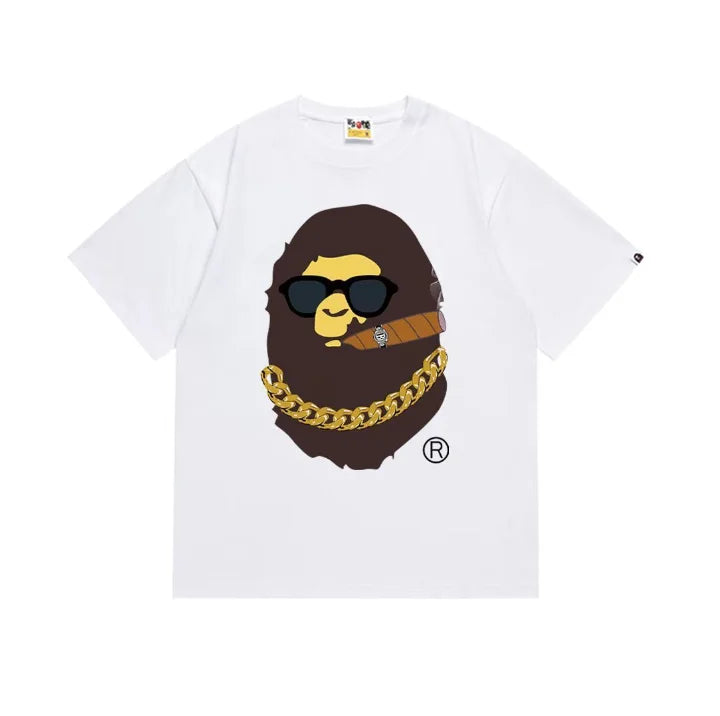 2026 1:1 High Version Letter Printing Bathing Ape Shirt Fashion Designer Hot Sell T-Shirt Men Printed Bapees Trendy T Shirt