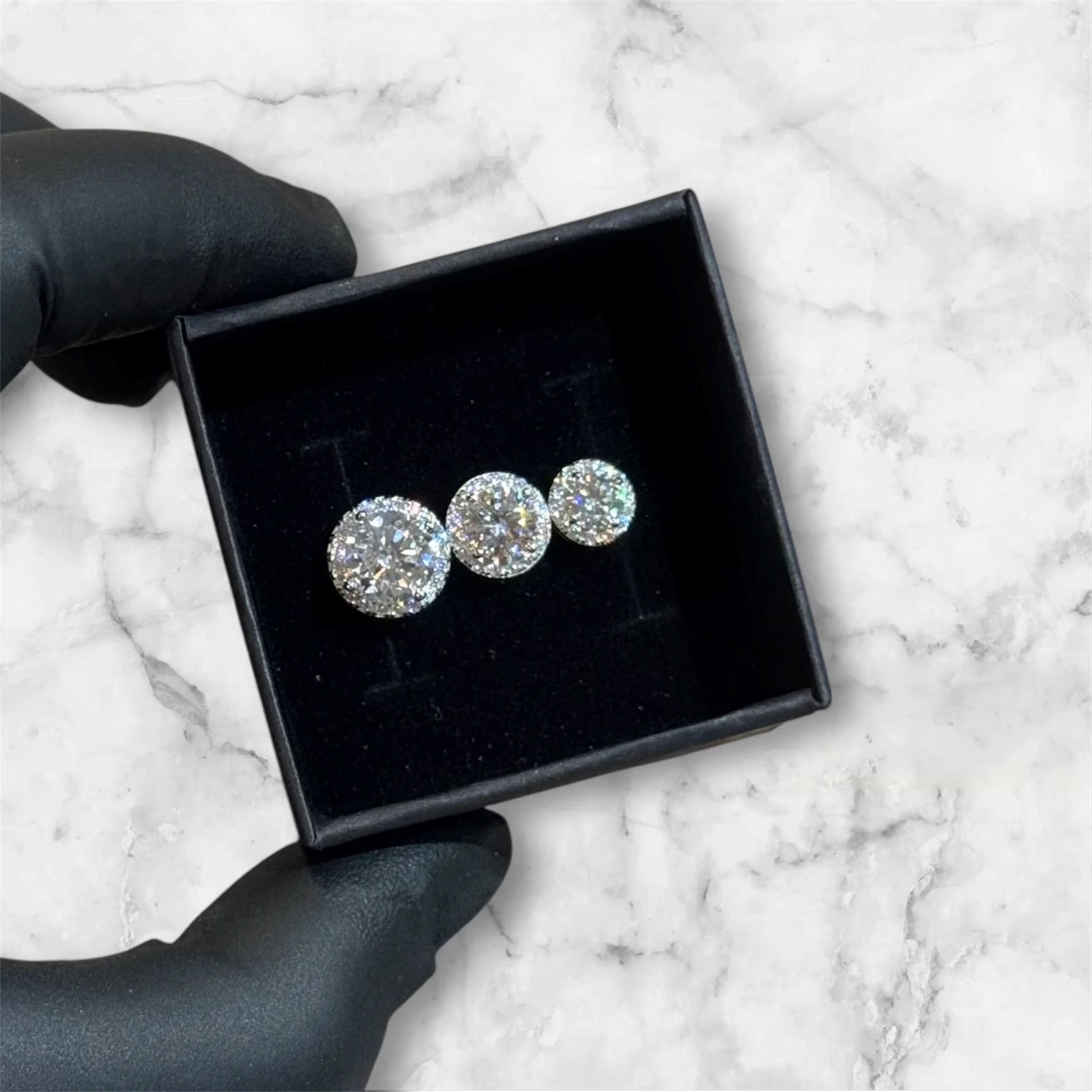 IGI Certified Luxury Moissanite Earrings 925 Sterling Silver Gold Plated Round Brilliant Cut Stud Earrings for Women Trendy