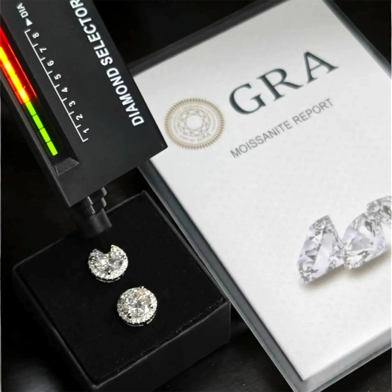 IGI Certified Luxury Moissanite Earrings 925 Sterling Silver Gold Plated Round Brilliant Cut Stud Earrings for Women Trendy
