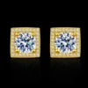Fine Latest IGI Certificate 6mm 1 Carat 925 Sterling Silver Hip Hop Rose Gold Plated Brilliant Cut Claw Moissanite Earrings